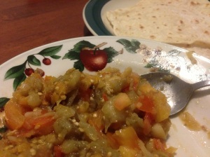 I've no idea if chapati is the right accompaniment for this dish, but I do know my kids love chapati.