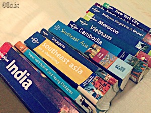 Old travel guide books.